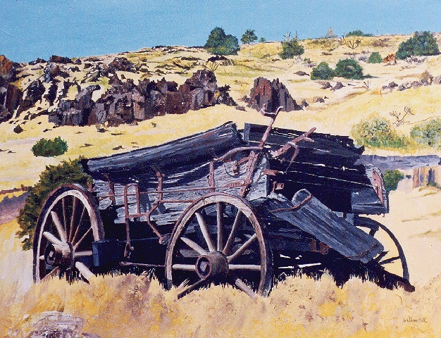 Uncovered Wagon - Nevada (Oil & Acrylic)